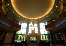 Chesterbrook Corporate Center interior lobby view looking up to the second floor