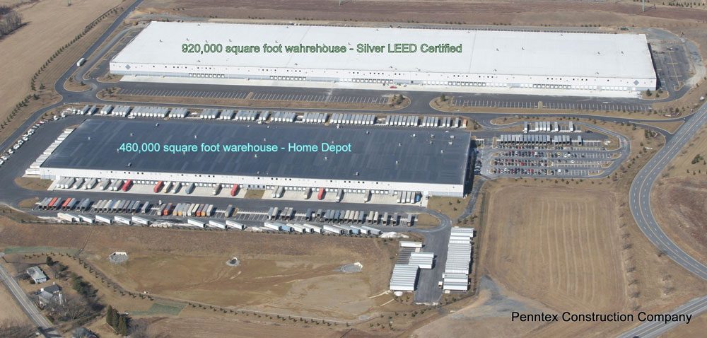 Aerial view of Boulder Business Center with labeled site pads