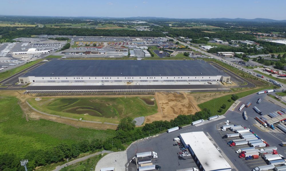 aerial view of liberty warehouse exterior