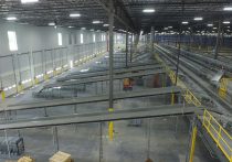 conveyor systems inside the liberty warehouse