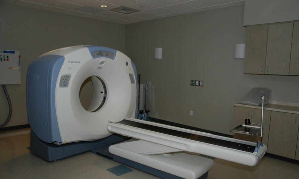 Closeup of MRI machine in a healthcare facility