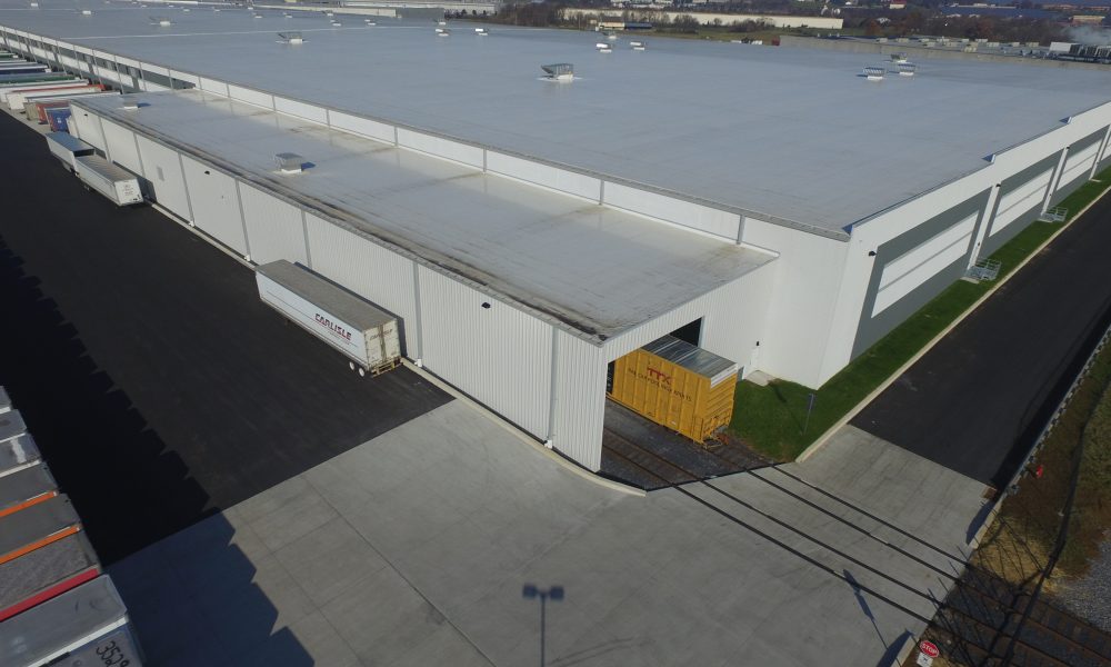 Warehouse aerial view of roof
