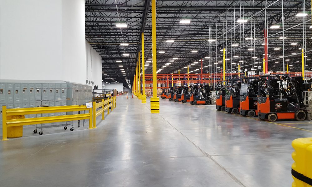 whirlpool warehouse interior with forklifts