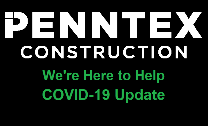 Penntex Logo with Type: COVID-19 Upate: We're Here to Help