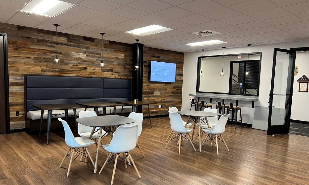 open concept lunch room