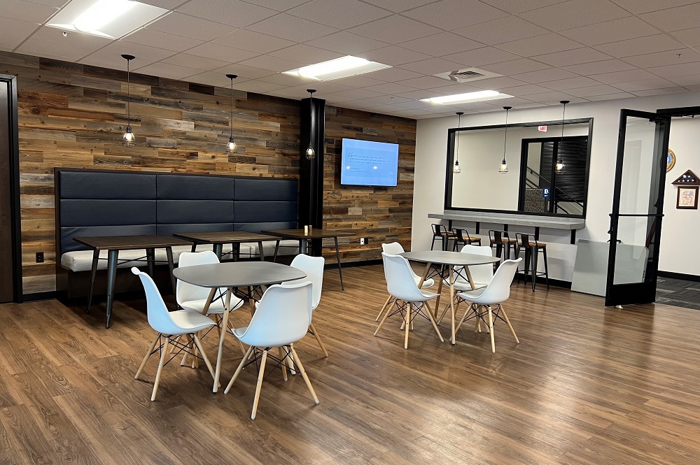 open concept lunch room