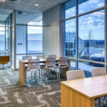 interior office setting with chairs and desks