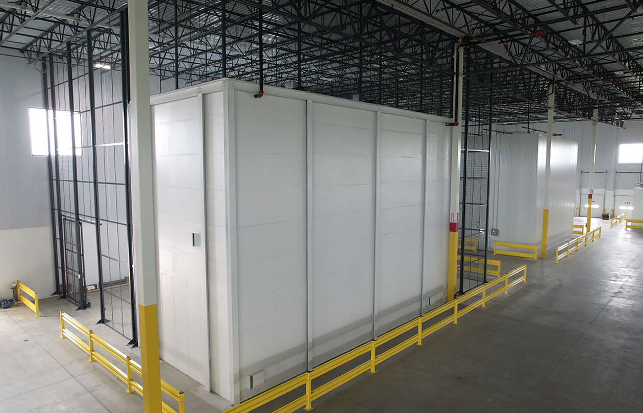 cold storage spaces in a pharma warehouse space