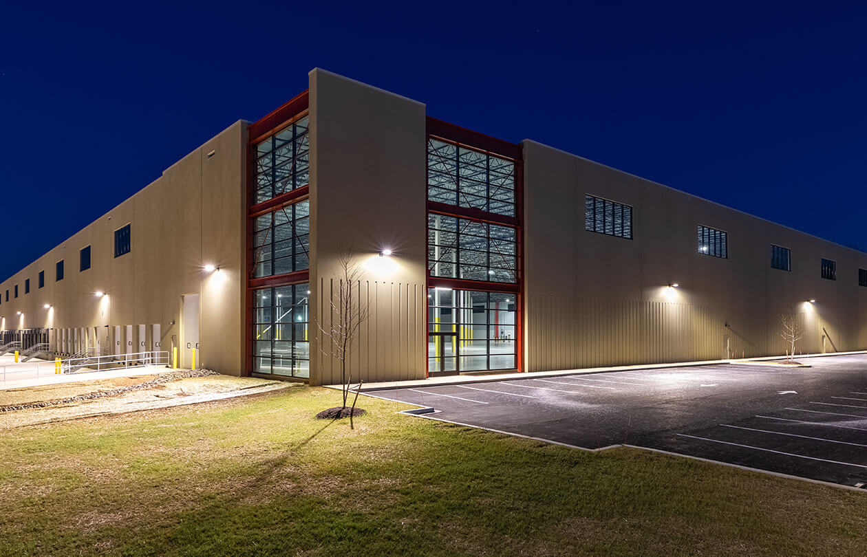 view of warehouse with window wall entrance