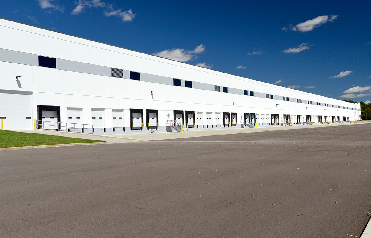 MRP Crossings side warehouse view with dock doors