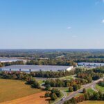 Mansfield Logistics Park Drone Aerial of Grounds and Surrounding Area in the FAll