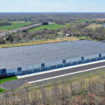 Mansfield warehouse aerial exterior with land surrounding