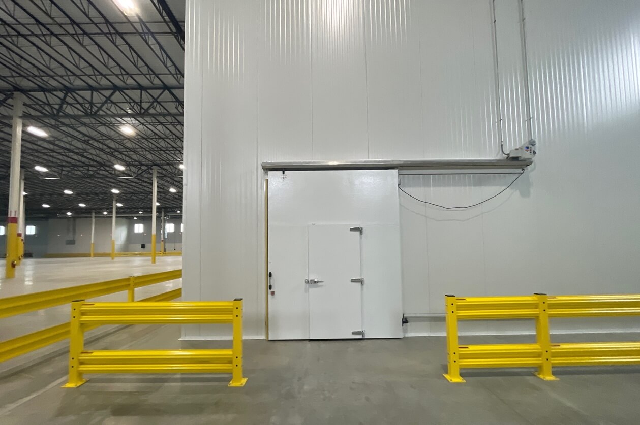 entrance to refrigerated space in a warehouse