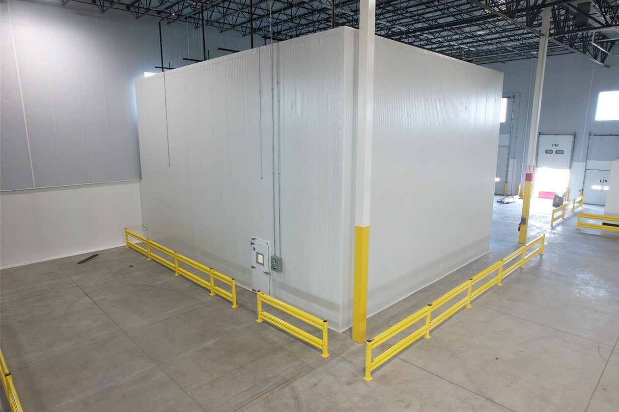 refrigerated space in a warehouse
