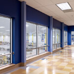 tastykake view of production line through catwalk windows