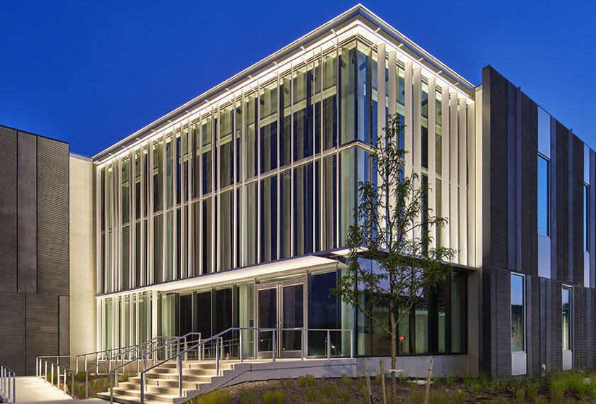 evening exterior of 2500 legue island