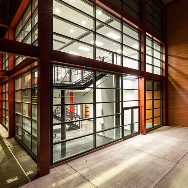 exterior of JW Route 30 at night