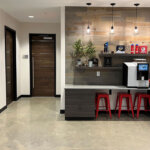 break room counter in modern office building