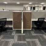 office cubicles with chair and desk