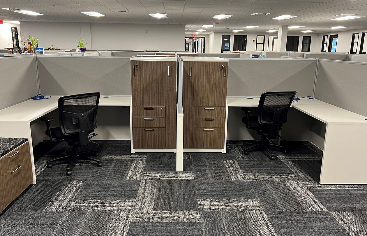 office cubicles with chair and desk