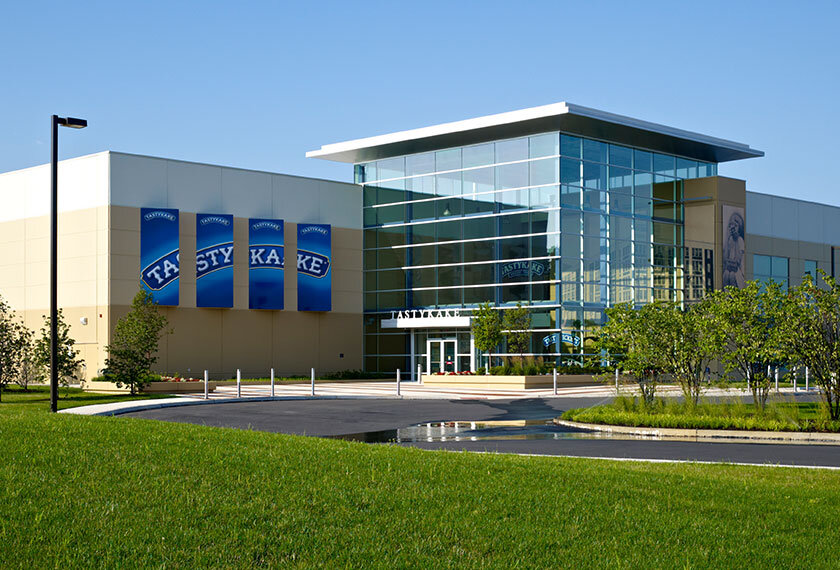 outsite of tastykake factory on a sunny day