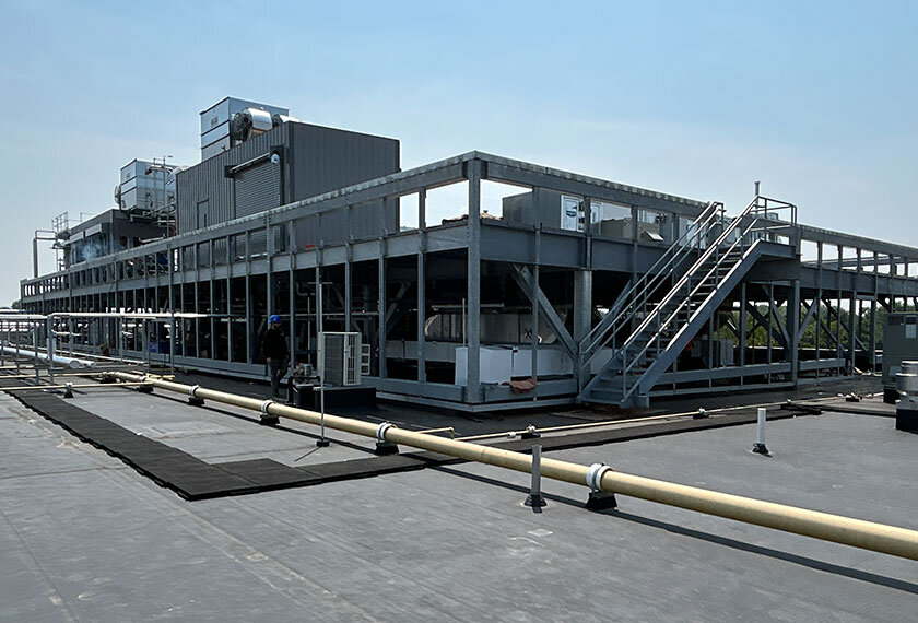 rooftop hvac sytem on top of freshpet roof