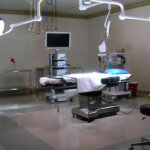 surgical room with lights and equipment