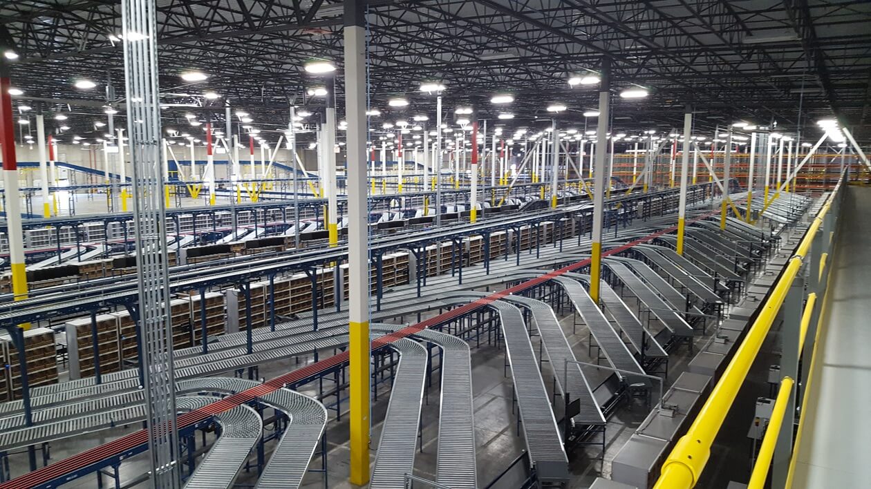conveyor view in a production facility
