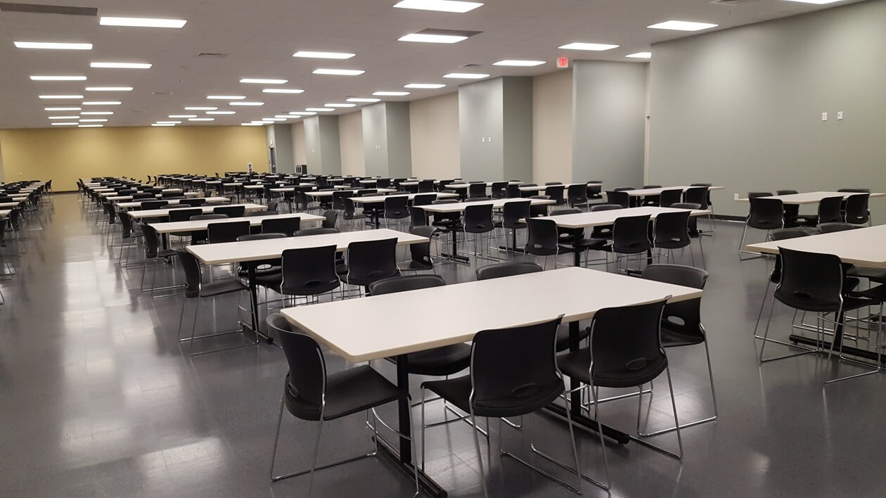 interior room with tables and chairs