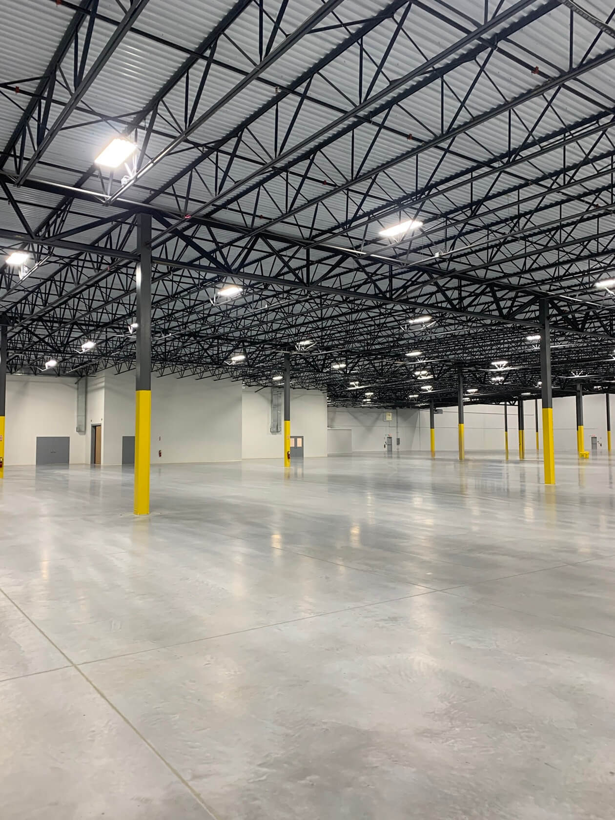 Wide shot of interior warehouse