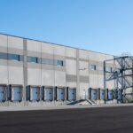 metal stairs exterior warehouse and dock doors