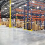 warehouse with racking and boxes