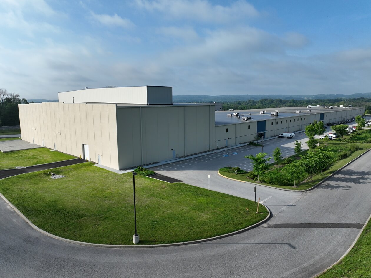 warehouse facility addition view from exterior