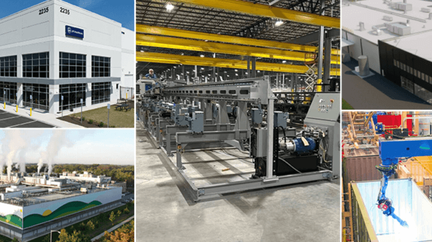 Interior and exterior shots of manufacturing facility Penntex has supported
