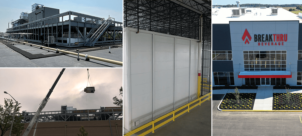 collage image of Penntex cold storage projects interior and exterior views